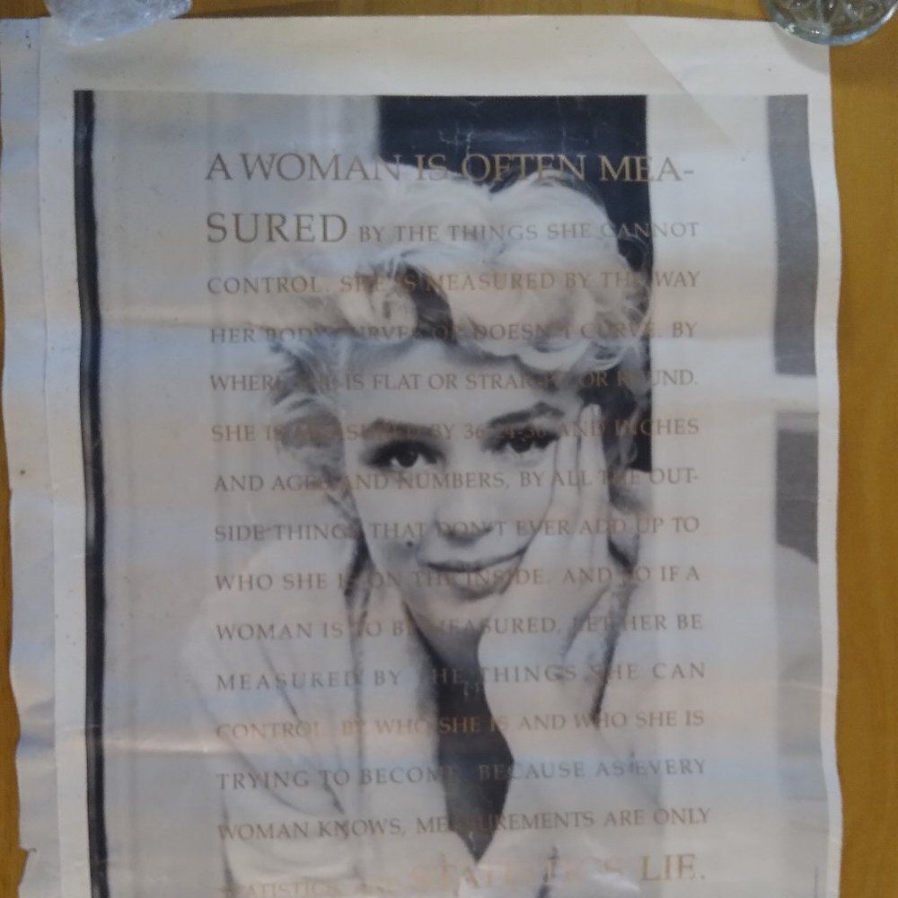 RARE Vintage Nike Marilyn Monroe Poster 17x24 Heavy Distress